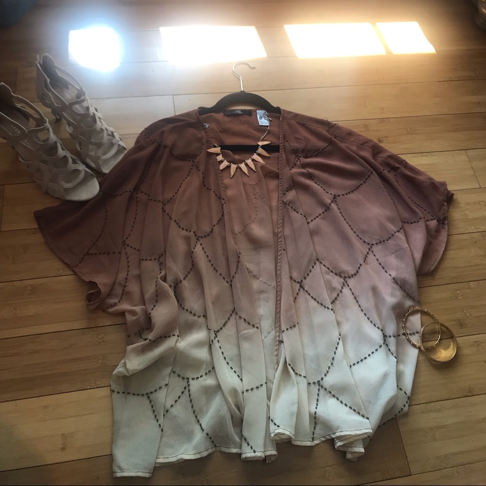 BKE ombre beaded kimono or cardigan